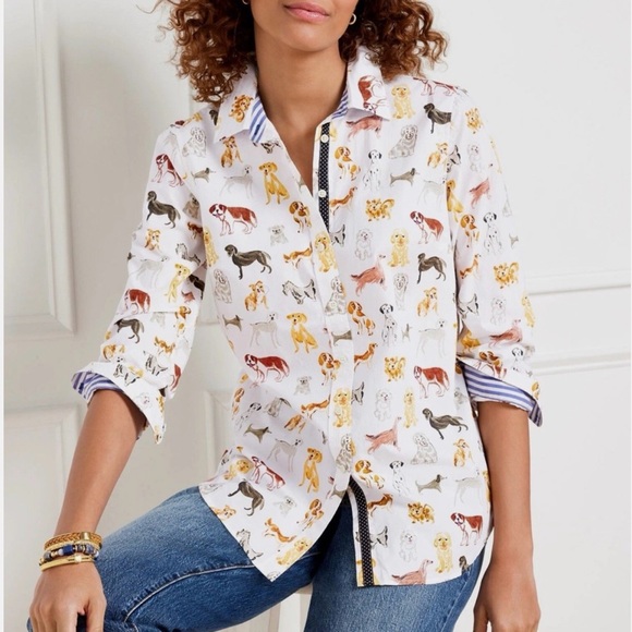 Talbots Dog Days Button Front Shirt - Picture 1 of 1